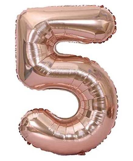 Amfin 5 Number Foil Balloon Rose Gold - Height 81.2 cm