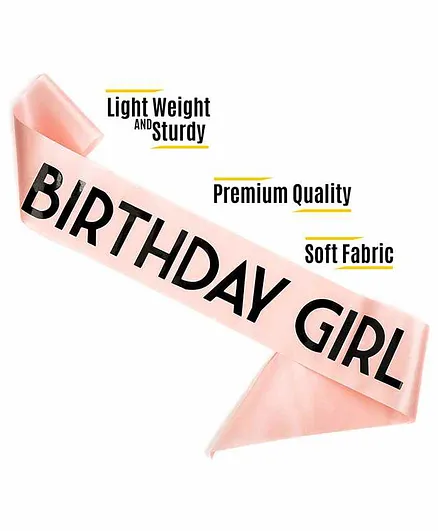 Syga Birthday Girl Sash Pink - Length 80 cm