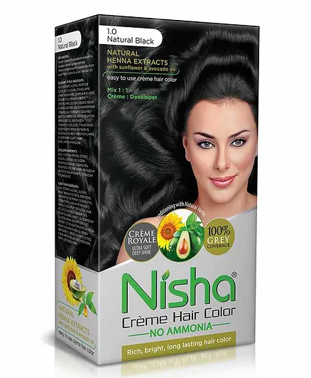 Nisha Crème Hair Color Box Natural . Black - 138 gm Online in India, Buy  at Best Price from  - 9570561