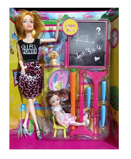2x Desk Board & 8 accessories Gift set Girls Toys Doll set Teacher 2x students 