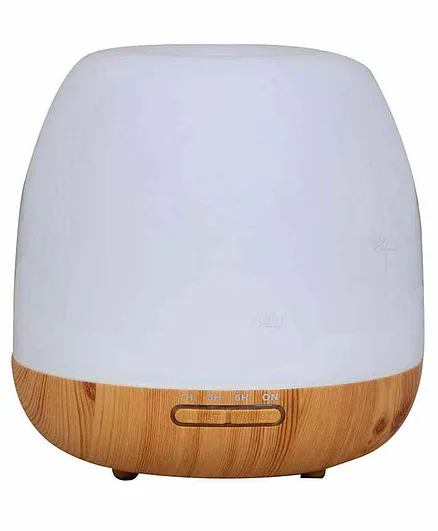 Allin Exporters Aroma Diffuser & Ultrasonic Humidifier With Changing LED Lights - White & Brown