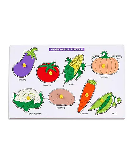 Baybee Wooden Vegetables Puzzle Board Multicolor- 8 Pieces