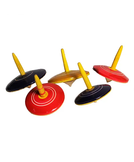 Crafts and Culture Wooden Firki Set of 5 - Multicolour
