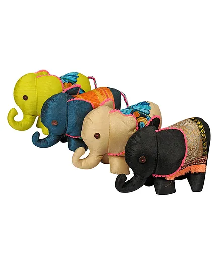 Vibrant India Elephant Soft Toy - Length 23.5 cm  (Color May Vary)