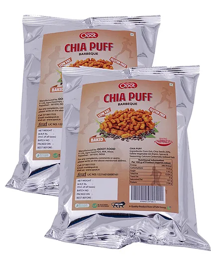 Qoot Chia Puffs Pack of 2 - 50 gm Each
