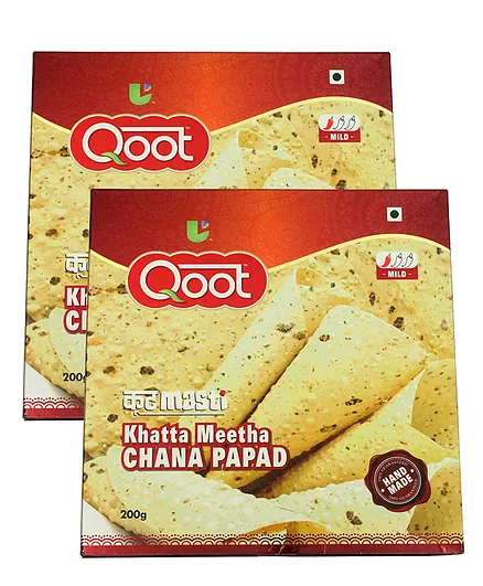 Qoot Khatta Meetha Chana Papad Pack of 2 - 200 gm Each