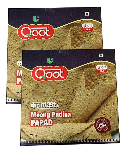 Qoot Moong Pudina Papad Pack of 2 - 200 gm Each