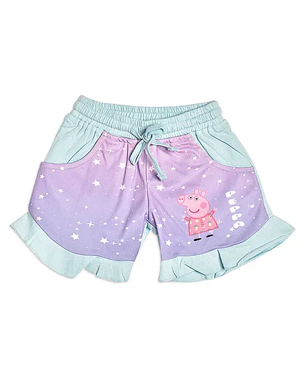 Peppa Pig by Toothless Character Printed Shorts - Blue & Purple
