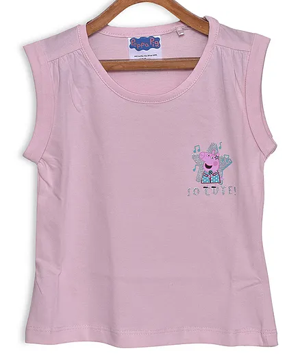 Peppa Pig by Toothless Sleeveless Solid Colour Tee - Pink