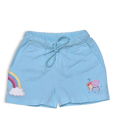 Peppa Pig by Toothless Character Printed Shorts - Sky Blue