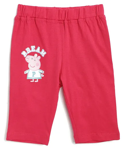 Peppa Pig by Toothless Character Printed Capri - Pink