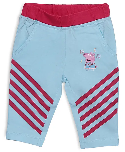 Peppa Pig by Toothless Character Printed Capri - Sky Blue
