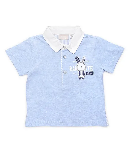 Chicoo Half Sleeves T-Shirt Bunny Design - Blue