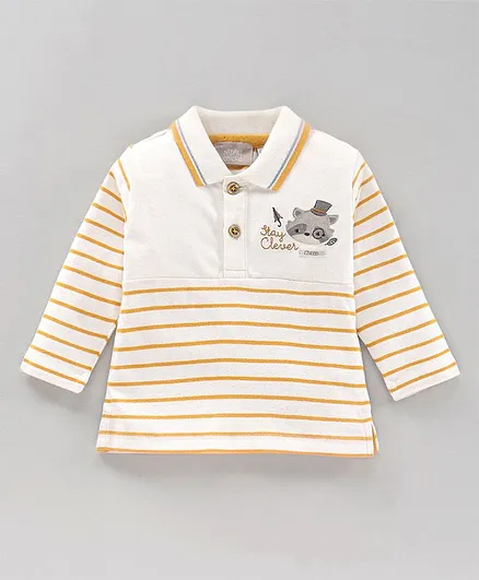 Chicco Full Sleeves Polo T-Shirt Striped - Yellow White