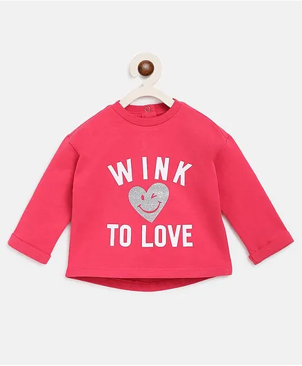 Chicco Full Sleeves Sweatshirt Text Print - Pink