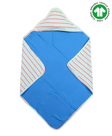 GREENDiGO 100% Organic Cotton Gots Striped Wrapping Cloth - Blue