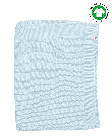 GREENDiGO 100% Organic Cotton Gots Certified Starlight Baby Blanket - Blue