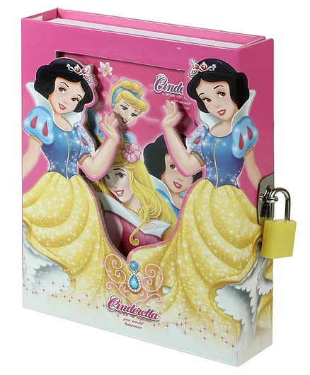 Asera Princess Themed Diary with Safety Lock Pink - 40 Pages 
