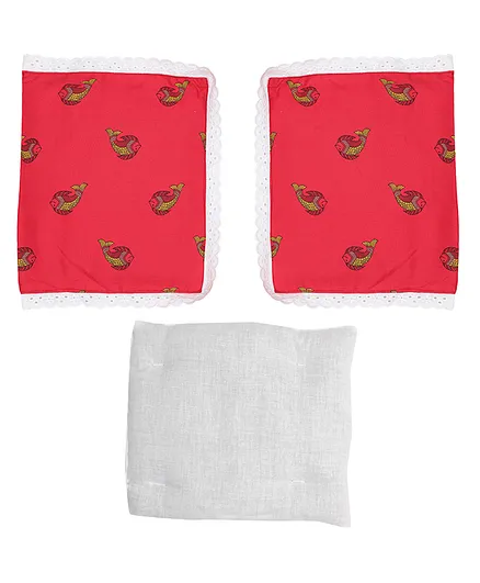 Grandma's Premium Cotton  Head Shaping Mustard Seeds Rai Pillow Printed - Red