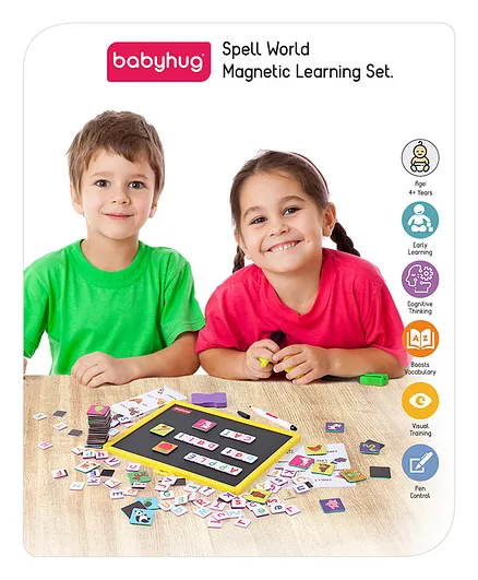 Babyhug Spell World Magnetic Learning Set - 96 Picture & 144 Alphabet Magnets