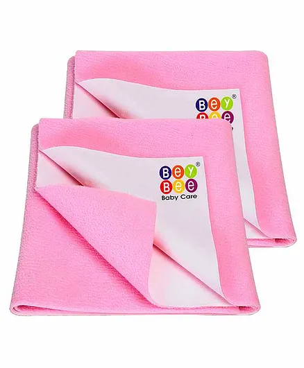 BeyBee Waterproof Bed Protector Small Size Pack of 2 - Pink