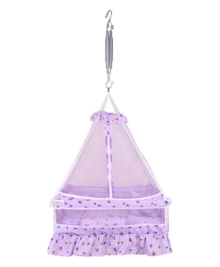 132 Swing Cradle With Mosquito Net & Ergonomic Design - Purple