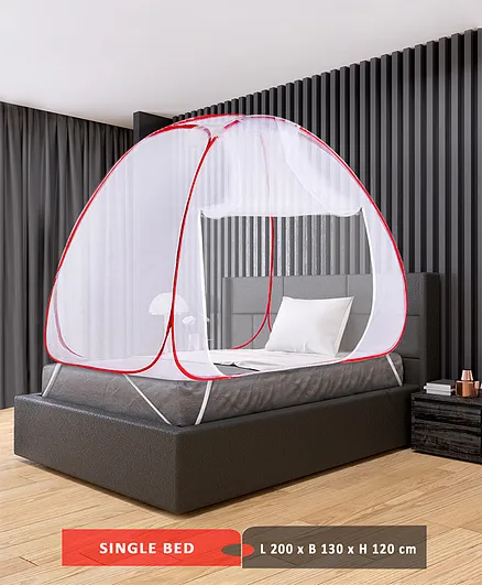 ZOE Foldable Mosquito Net for Single Bed - Red