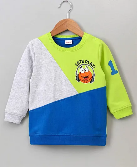 Babyhug Full Sleeves Sweatshirt Basketball Print - Green