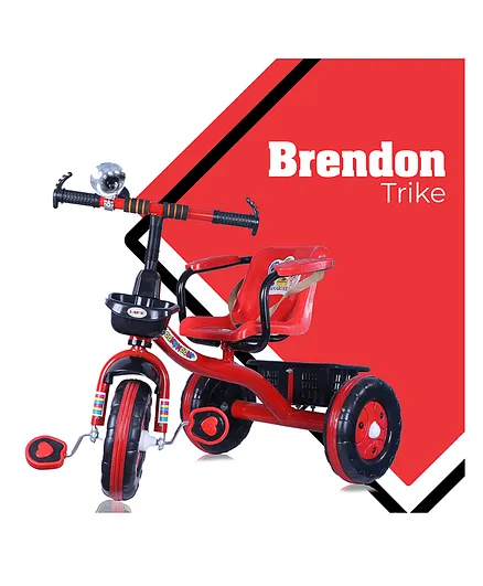 AMARDEEP Tricycle With Pop Horn & Front Basket - Red