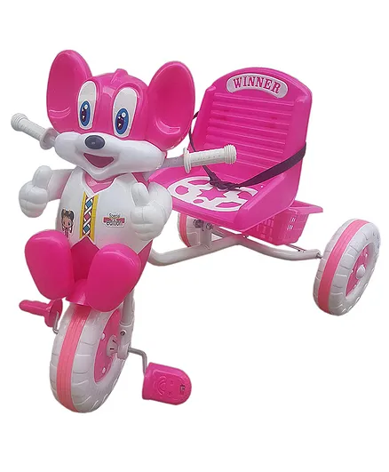 AMARDEEP Baby Tricycle With Safety Harness - Pink