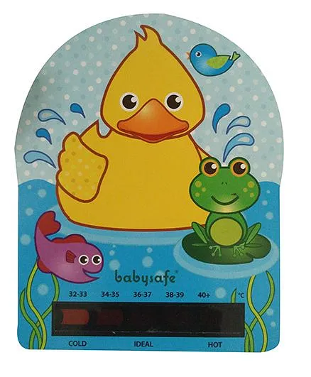 LCR Hallcrest Baby Bath Tub Thermometer Duck Print - Blue And Yellow