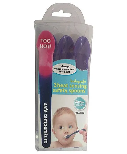 LCR Hallcrest Heat Sensing Safety Feeding Spoons Purple - Pack Of 3