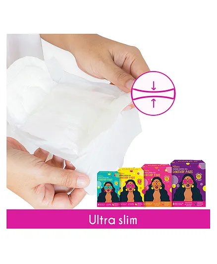 Pinq Premium Organic Sanitary Pads with Individual Disposable Biodegradable Pouch Size 3 XL - 10 Pads