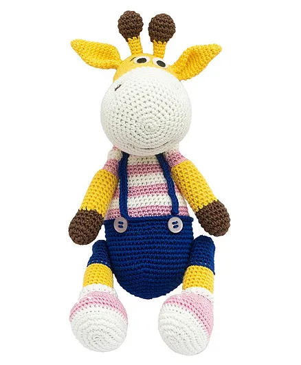 Happy Threads Crochet Giraffe Soft Toy Yellow - Height 27.5 cm