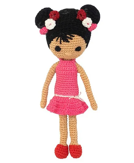 Happy Threads Crochet Amigurumi Doll Pink - Height 20.32 cm