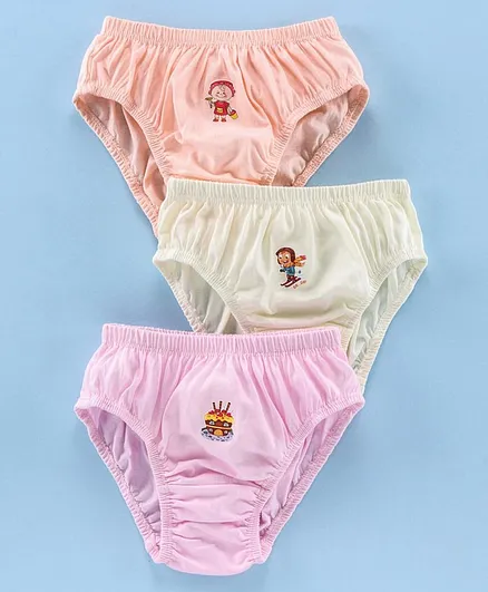 Tango Panties Placement Print Pack of 3 - Pink Lemon Peach
