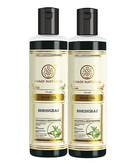 Khadi Natural Bhringraj Hair Oil Pack Of 2 - 200 ml each Online in India,  Buy at Best Price from  - 9665680