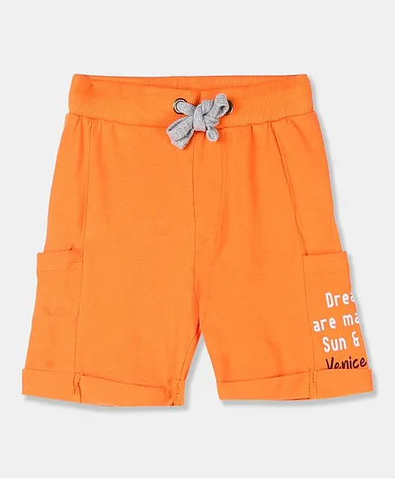 Cherokee Placement Print Shorts - Orange