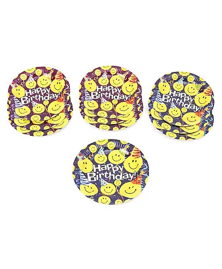 Karmallys Smiley Printed Paper Plates Multicolour - Pack of 10