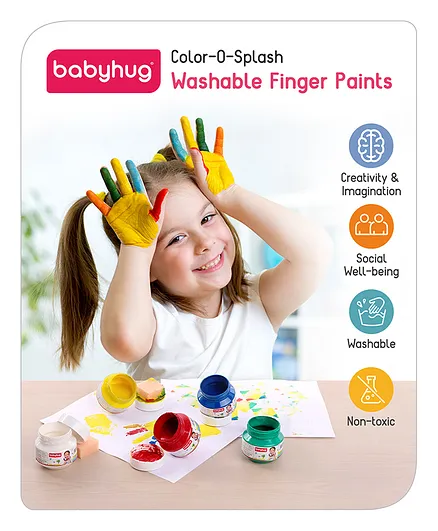 Babyhug Color O Splash Washable Finger Paints - Multicolor