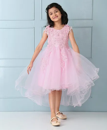 Mark & Mia Sleeveless Knee Length Party Dress with Floral Applique - Pink