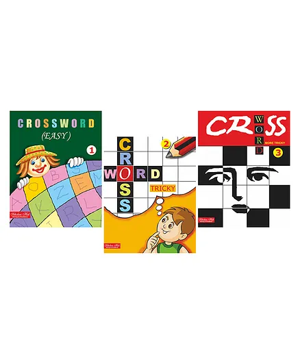 Crossword Easy Tricky Difficult Puzzle Books Pack of 3 - English
