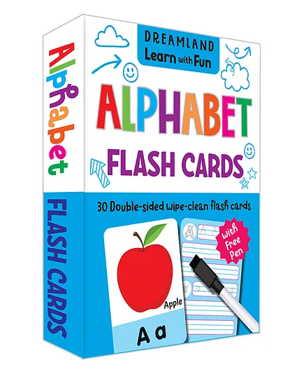 Alphabet Flash Cards Double Sided Wipe Clean - 30 Cards