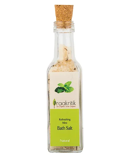 Praakritik Refreshing Mint Bath Salt Bottle - 500 gm