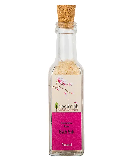 Praakritik Restorative Rose Bath Salt Bottle - 120 gm