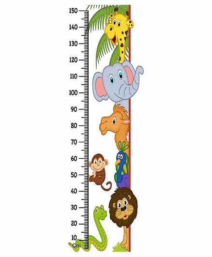 WENS Animal Print Height Measurement Wall Sticker - Multicolor