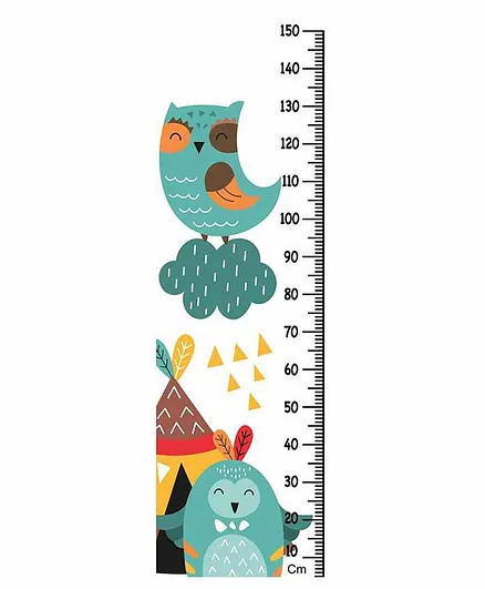 WENS Owls In Rain Wall Height Chart - Multicolor