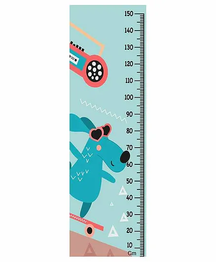 WENS Cool Dog On Scooter Wall Height Chart - Blue