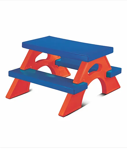 Ok Play Desk With Attached Bench - Red Blue 