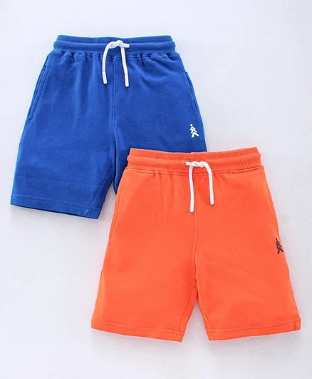 Pine Kids Biowash Shorts With Drawstring Pack of 2 - Red Blue